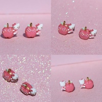 Kitty Macaron Apple earrings - Thumbnail 1