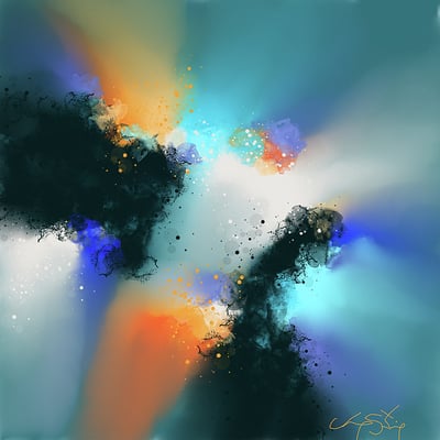 Aqua aurora art print