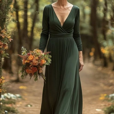 Simple a line green mother of the bride dresses