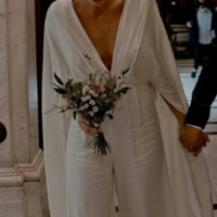 Sheath Chiffon Beach Boho Jumpsuit Bridal Dress - Thumbnail 1