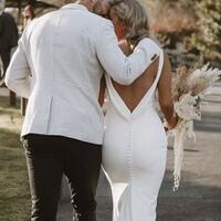 Sexy Wedding Dress, Backless Satin Wedding Gown Bridal Dress - Thumbnail 1