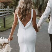 Sexy Wedding Dress, Backless Satin Wedding Gown Bridal Dress - Thumbnail 3