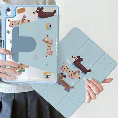 360° rotating leather cover for ipad pro new ipad air mini ippc07 - Thumbnail 1