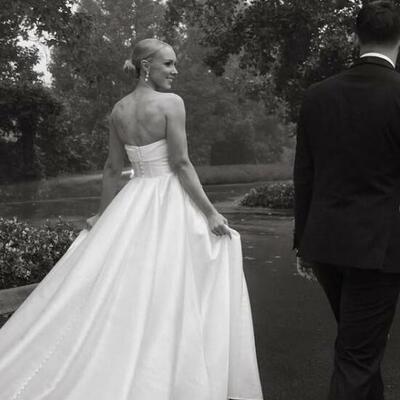 Sexy wedding dress, mermaid satin wedding gown bridal dress - Thumbnail 1