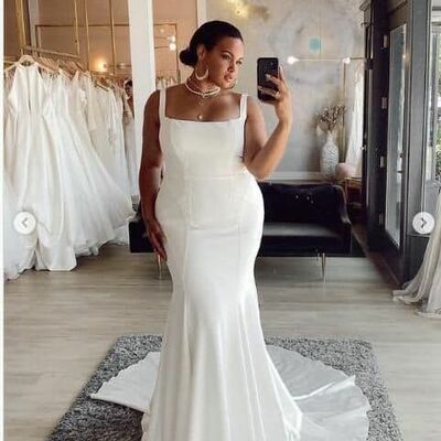 Simple african girl wedding dress, mermaid beach wedding dress bridal gown