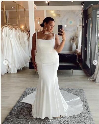 Simple African Girl Wedding Dress, Mermaid Beach Wedding Dress Bridal Gown