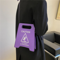 Caution Kawaii Tote PU Leather Handbag  - Thumbnail 7