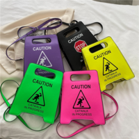 Caution Kawaii Tote PU Leather Handbag  - Thumbnail 9