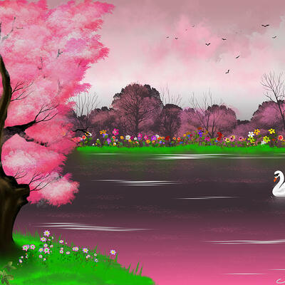 Cherry blossom serenity art print