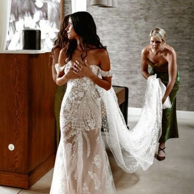 Sexy appliques wedding dress, florall wedding dress bridal gown