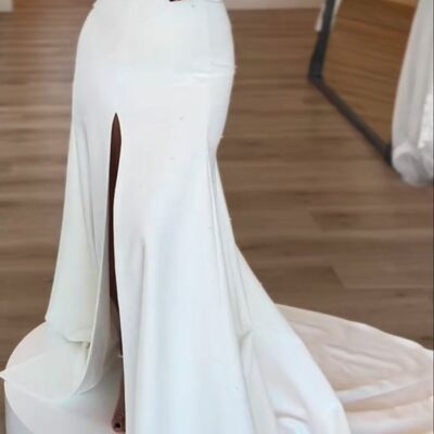 Simple wedding dress,  african girl mermaid wedding dress bridal gown