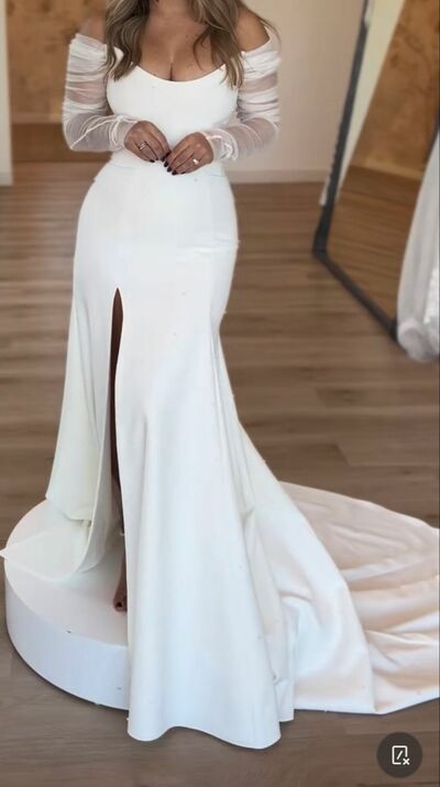 Simple Wedding Dress,  African Girl Mermaid Wedding Dress Bridal Gown