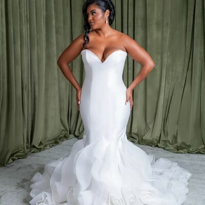 Simple wedding dress,  african girl mermaid wedding dress bridal gown