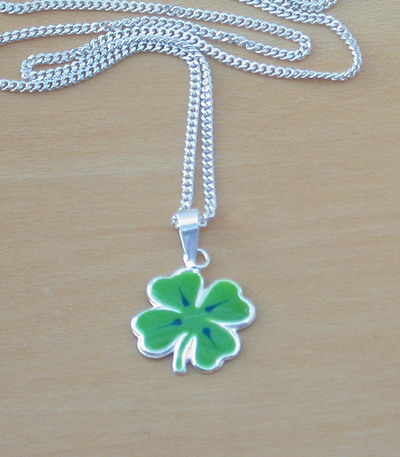 Sterling Silver Four Leaf Clover Pendant & Chain/Four Leaf Clover Necklace/Four Leaf Clover Jewellery/Shamrock Necklace/St Patricks Day