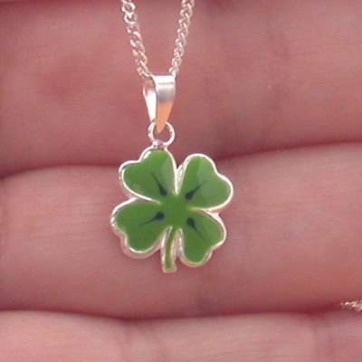 Sterling silver four leaf clover pendant & chain/four leaf clover necklace/four leaf clover jewellery/shamrock necklace/st patricks day