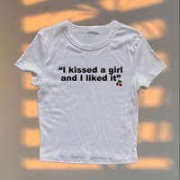 Free Shipping-"I KISSED A GIRL AND I LIKED IT" BABY TEE - Thumbnail 1