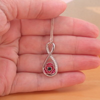 BOXED GIFT SET/Sterling Silver Poppy Necklace and Earrings/Poppy Necklace/Poppy Earrings/Remembrance Day/Remembrance Day Jewellery/Poppy Gift/UK - Thumbnail 3