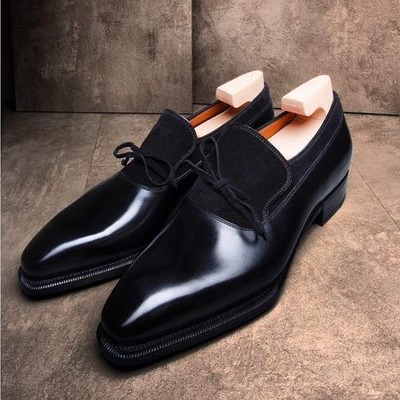 Handmade Men Black Calf Suede Leather Tassel Loafers Dress Shoes