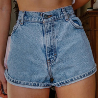 Flower Embroidered Denim Shorts - Thumbnail 1