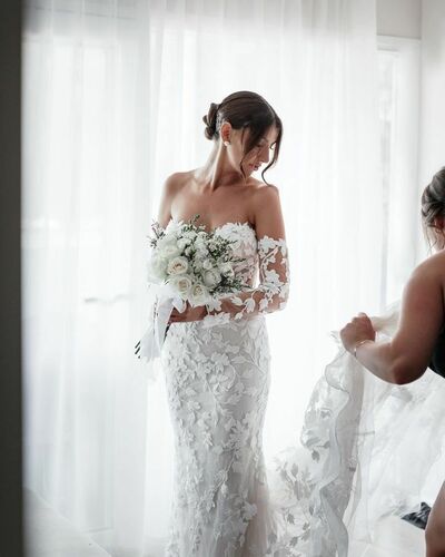 Sexy Mermaid Wedding Dress, Appliques Tulle Wedding Dress Bridal Gown