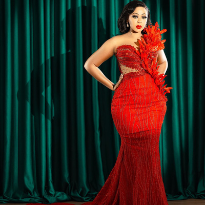 Red prom dresses for special occasions sheer neck illusion beaded lace birthday party dress second reception gowns engagement