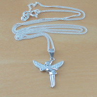 925 Fairy Wings Pendant & 18" Sterling Silver Chain/Fairy Jewellery/Fairy Jewelry/Silver Fairy Necklace/Flying Fairy Pendant/925Silver Fairy - Thumbnail 2