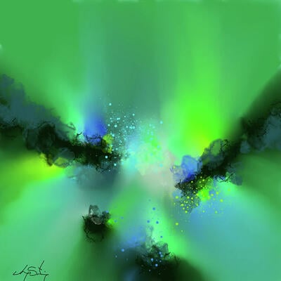 Emerald dreamscape abstract art print