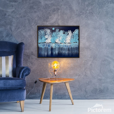 Winter at blue moon lake art print