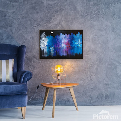 Night at the lake art print