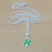 BOXED GIFT SET/Four Leaf Clover Necklace and Earrings/Four Leaf Clover Necklace/Four Leaf Clover Earrings/Four Leaf Clover Jewellery/UK - Thumbnail 4