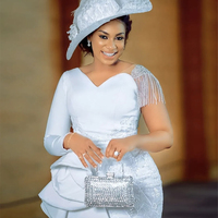 Simple Lace Sheath Tea-length Mother Of The Bride /Groom Dresses  - Thumbnail 1