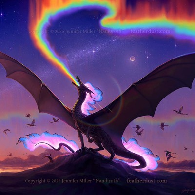 8x10 "dream defender" dragon metallic pride print