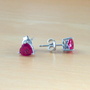 925 Ruby (Lab Created) Heart Earrings/Ruby Stud Earrings/Ruby Jewelry/Ruby Jewellery/Heart Stud Earrings//Red Ruby Earrings/July Birthstone-2