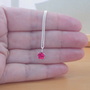 925 Ruby (Lab Created) Solitaire Pendant & 18"Sterling Silver Chain/Ruby Necklace/Ruby Jewelry/Ruby Jewellery/Ruby Jewelery/July Birthstone-2