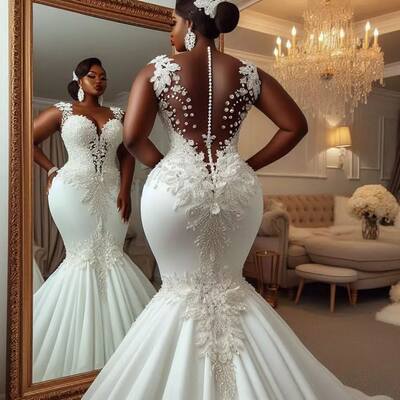 Plus size luxury wedding dress, appliques tulle wedding dress bridal gown - Thumbnail 2