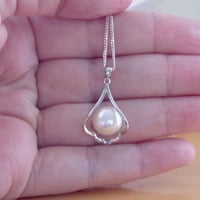 BOXED GIFT SET/Sterling Silver White Freshwater Pearl Necklace & Earrings/Pearl Earrings/Pearl Necklace/June Birthstone/Pearl Jeweller - Thumbnail 3