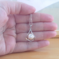 BOXED GIFT SET/Sterling Silver White Freshwater Pearl Necklace & Earrings/Pearl Earrings/Pearl Necklace/June Birthstone/Pearl Jeweller - Thumbnail 4