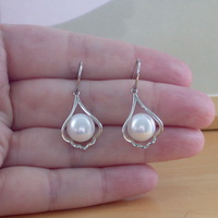 BOXED GIFT SET/Sterling Silver White Freshwater Pearl Necklace & Earrings/Pearl Earrings/Pearl Necklace/June Birthstone/Pearl Jeweller - Thumbnail 7