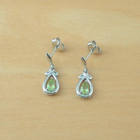 Sterling Silver Peridot Drop Earrings/Peridot Stud Earrings/Peridot Jewellery/Peridot Jewelry/August Birthstone/UK - Thumbnail 2