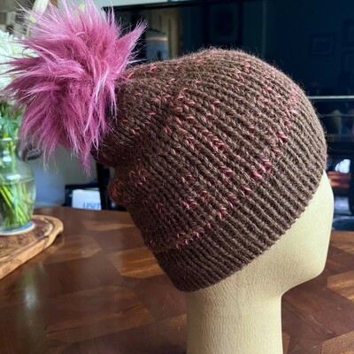 #7 handmade alpaca knit hat with pom pom - Thumbnail 5