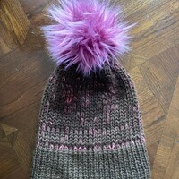 #7 Handmade Alpaca Knit Hat with Pom Pom - Thumbnail 1