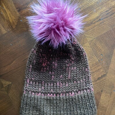 #7 handmade alpaca knit hat with pom pom
