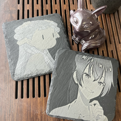 Stone coasters - signed/autographed - yuki/lishu/ivy
