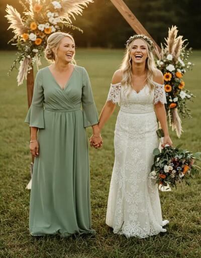 Mint Green A Line Chiffon Mother of Bride/Groom Dress Evening Formal Gown