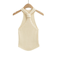 Sexy Fit Halter Neck Twist Decorated Knitted Camisole - Thumbnail 1