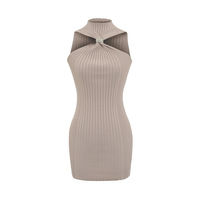 Sexy Hip Skirt Rhinestone Twist Decorated Vest Skirt - Thumbnail 2