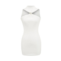 Sexy Hip Skirt Rhinestone Twist Decorated Vest Skirt - Thumbnail 4