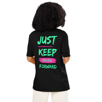 Custom Organic Ribbed Neck T-Shirt | Unisex Eco Front & Back Print - Thumbnail 2