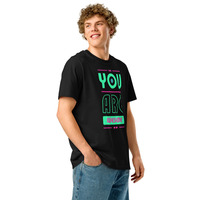 Custom Organic Ribbed Neck T-Shirt | Unisex Eco Front & Back Print - Thumbnail 3