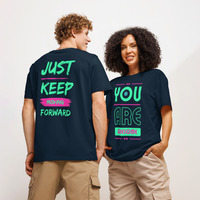 Custom Organic Ribbed Neck T-Shirt | Unisex Eco Front & Back Print - Thumbnail 9